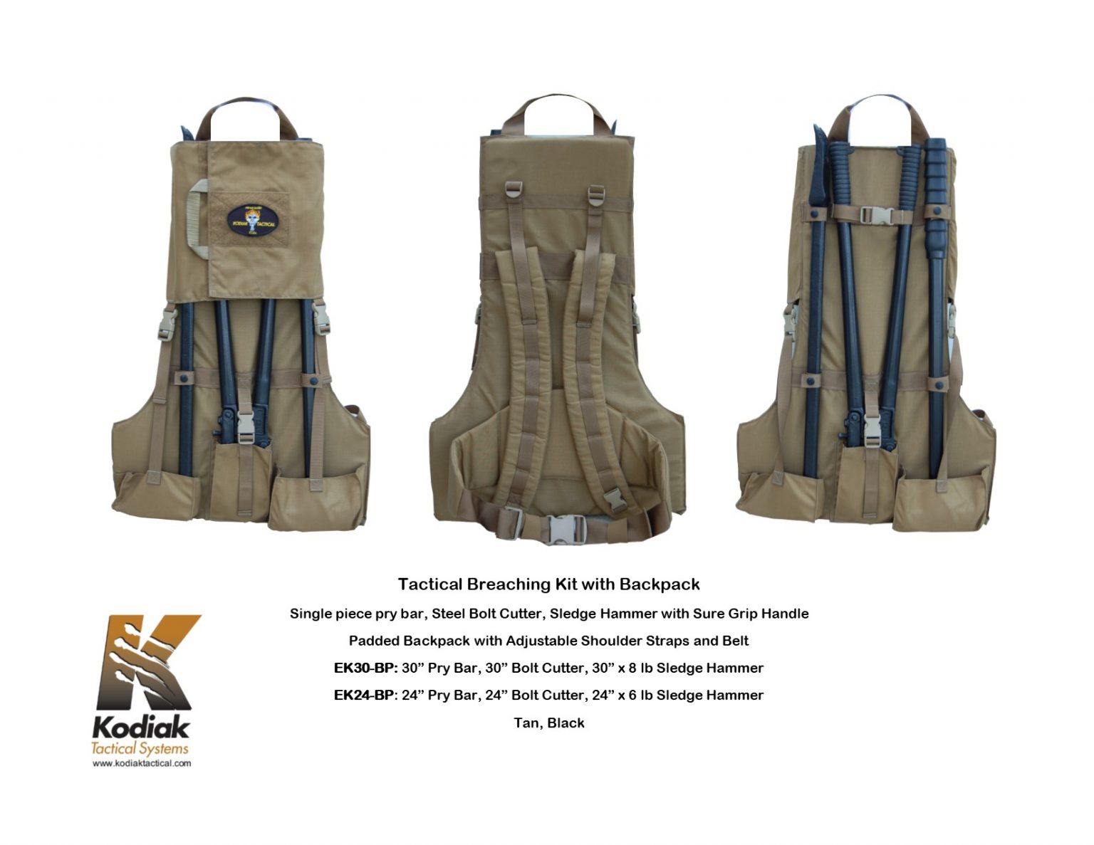 Tactical Breaching Kit Back Pack KODIAK TACTICAL SYSTEMS