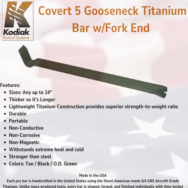 Covert 5 Gooseneck Titanium Bar with Fork End