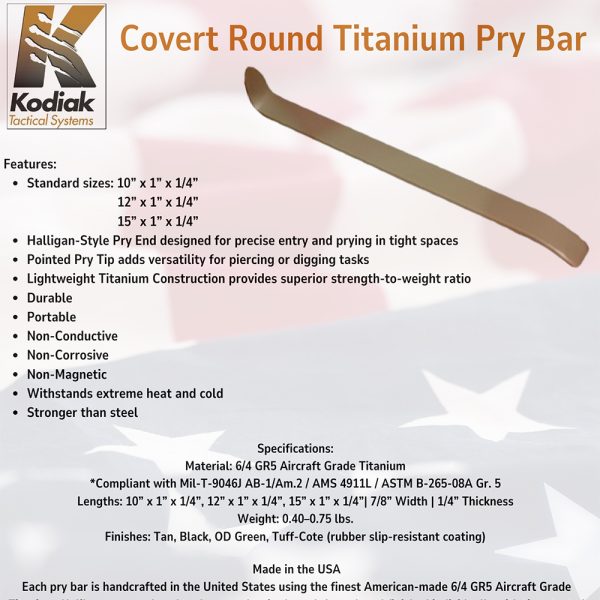 Covert Round Titanium Pry Bar